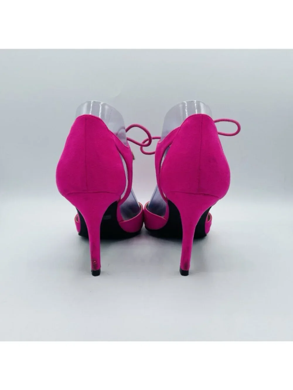 Unisa Shoes Womens Size 8.5 M Pink Faux Suede Stilleto High Heels Lace Up Pumps - Picture 7 of 11